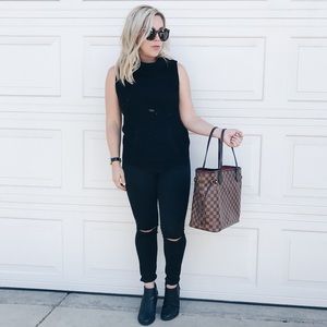 Sleeveless cowl neck tunic